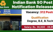 Indian Bank Recruitment 2022 – Apply Online for 312 Executive Posts