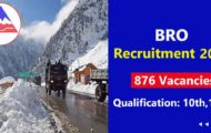 BRO Recruitment 2022 – Apply Offline For 876 Skilled Worker Posts