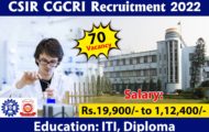 CGCRI Recruitment 2022 – Apply 70 Technician Posts