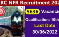 RRC NFR Recruitment 2022 – Apply Online for 5636 Technician Posts