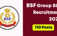 BSF Recruitment 2022 – Apply Online For 110 Group B & C Posts