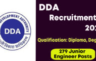 DDA Recruitment 2022 – Apply Online For 279 Junior Engineer Posts