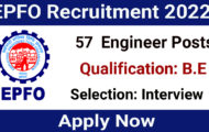 EPFO Recruitment 2022 – Apply Offline for 57 Engineer Posts