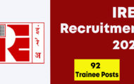 IREL Recruitment 2022 – Apply Online for 92 Trainee Posts