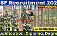 BSF Recruitment 2022 – Apply Offline for 40 Group B & C Posts