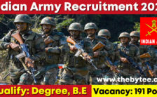 Indian Army Recruitment 2022 – Apply Online for 191 SSC Tech Posts