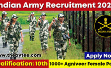 Indian Army Recruitment 2022 – Apply Online for 1000+ Agniveer Female Posts