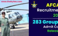 AFCAT Recruitment 2022 – 283 Group A Admit Card Released