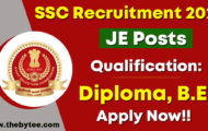 SSC Recruitment 2022 – Apply Online for Various JE Posts