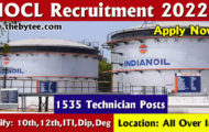 IOCL Recruitment 2022 – Apply Online for 1535 Technician Posts