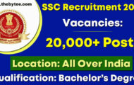 SSC Recruitment 2022 – Apply Online for 20,000 Combined Graduate Level (CGL) Posts
